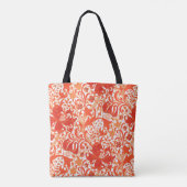 William Morris Iris en Lily, Mandarin Oranje Tote Bag (Achterkant)