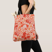 William Morris Iris en Lily, Mandarin Oranje Tote Bag (Dichtbij)