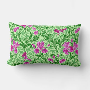 William Morris Irise, Green, Magenta en Orchid Kussen