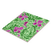 William Morris Irise, Green, Magenta en Orchid Tegeltje (Zijkant)