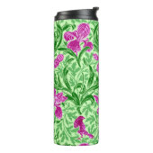 William Morris Irise, Green, Magenta en Orchid Thermosbeker (Gedraaid links)