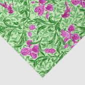 William Morris Irise, Green, Magenta en Orchid Tissuepapier (Detail)
