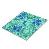William Morris Irises, Cobalt Blue, Aqua en Blauwg Tegeltje (Zijkant)