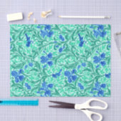 William Morris Irises, Cobalt Blue, Aqua en Blauwg Tissuepapier (Craft)