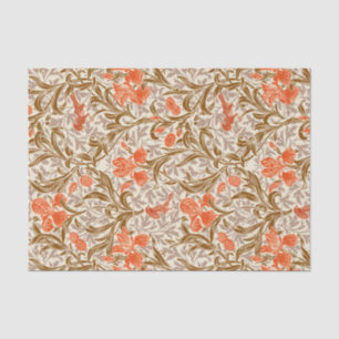 William Morris Irises, Coral Oranje, Brown & Beige Tissuepapier