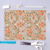 William Morris Irises, Coral Oranje, Brown & Beige Tissuepapier (Craft)