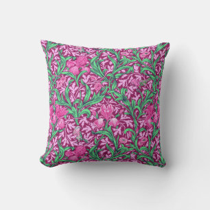 William Morris Irises, Fuchsia Pink en Wine Buitenkussen