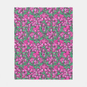 William Morris Irises, Fuchsia Pink en Wine Fleece Deken (Voorkant)
