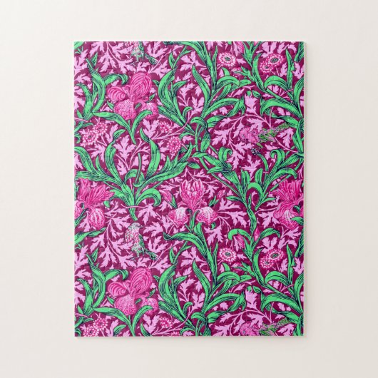 William Morris Irises, Fuchsia Pink en Wine Legpuzzel (Verticaal)