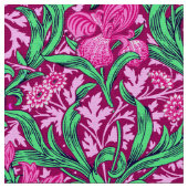 William Morris Irises, Fuchsia Pink en Wine Stof (Close Up)