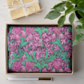 William Morris Irises, Fuchsia Pink en Wine Tissuepapier (Geschenk)