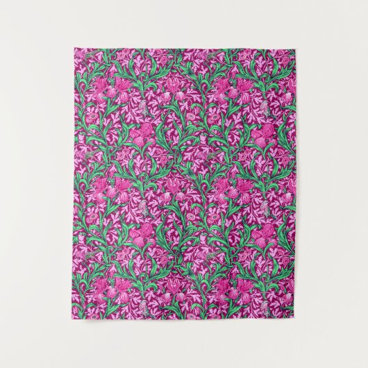 William Morris Irises, Fuchsia Pink en Wine Wandkleed (Voorkant)