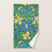 William Morris Irises, Geel en Kobalt Blue Bad Handdoek (Handdoek)