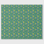 William Morris Irises, Geel en Kobalt Blue Cadeaupapier (Vlak)