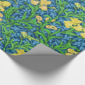 William Morris Irises, Geel en Kobalt Blue Cadeaupapier (Hoek)