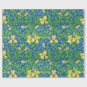 William Morris Irises, Geel en Kobalt Blue Cadeaupapier (Vlak)