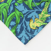 William Morris Irises, Geel en Kobalt Blue Fleece Deken (Hoek)