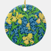 William Morris Irises, Geel en Kobalt Blue Keramisch Ornament (Achterkant)