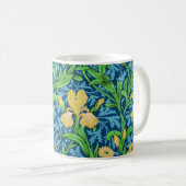 William Morris Irises, Geel en Kobalt Blue Koffiemok (Voorkant rechts)