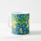 William Morris Irises, Geel en Kobalt Blue Koffiemok (Voorkant links)