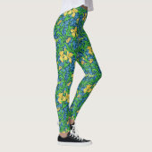 William Morris Irises, Geel en Kobalt Blue Leggings (Rechts)