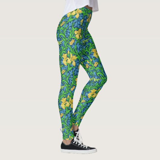 William Morris Irises, Geel en Kobalt Blue Leggings (Rechts)