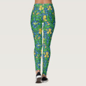 William Morris Irises, Geel en Kobalt Blue Leggings (Achterkant)