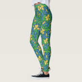 William Morris Irises, Geel en Kobalt Blue Leggings (Links)