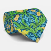 William Morris Irises, Geel en Kobalt Blue Stropdas (Opgerold)