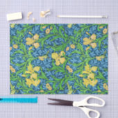 William Morris Irises, Geel en Kobalt Blue Tissuepapier (Craft)