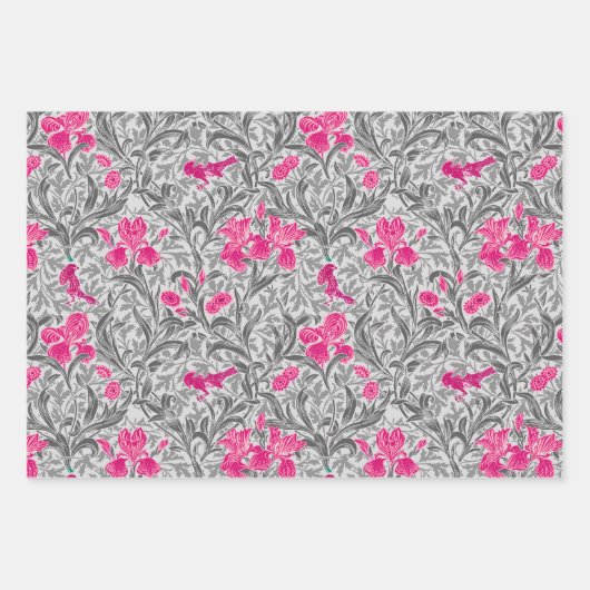 William Morris Irises, Gold, Grey, Rust   Inpakpapier Vel (Voorkant 2)