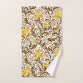 William Morris Irises, Mustard Gold, Brown & Beige Bad Handdoek (Handdoek)