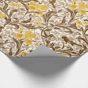 William Morris Irises, Mustard Gold, Brown & Beige Cadeaupapier