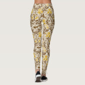 William Morris Irises, Mustard Gold, Brown & Beige Leggings (Achterkant)