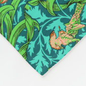 William Morris Irises, Oranje en Turquoise Fleece Deken (Hoek)