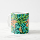 William Morris Irises, Oranje en Turquoise Koffiemok (Voorkant links)