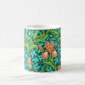 William Morris Irises, Oranje en Turquoise Koffiemok (Center)