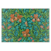William Morris Irises, Oranje en Turquoise Snijplank (Voorkant)