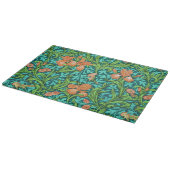 William Morris Irises, Oranje en Turquoise Snijplank (Hoek)