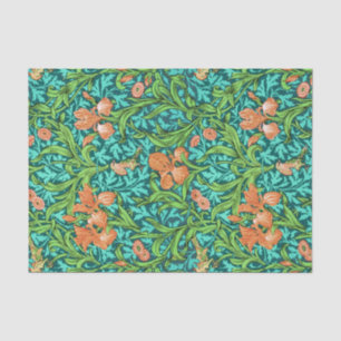 William Morris Irises, Oranje en Turquoise Tissuepapier