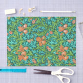 William Morris Irises, Oranje en Turquoise Tissuepapier (Craft)