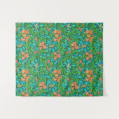 William Morris Irises, Oranje en Turquoise Wandkleed (Voorkant (horizontaal))