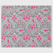 William Morris Irises, Pink en Silver Grey/Gray Cadeaupapier (Vlak)