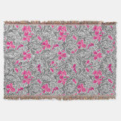 William Morris Irises, Pink en Silver Grey/Gray Deken (Voorkant)