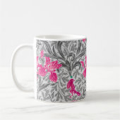 William Morris Irises, Pink en Silver Grey/Gray Koffiemok (Links)