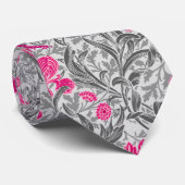 William Morris Irises, Pink en Silver Grey/Gray Stropdas (Opgerold)