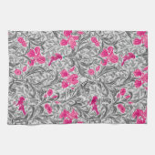 William Morris Irises, Pink en Silver Grey/Gray Theedoek (Horizontaal)