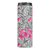 William Morris Irises, Pink en Silver Grey/Gray Thermosbeker (Achterkant)