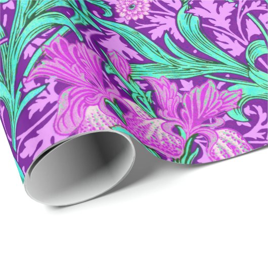 William Morris Iriss, Amethyst Paars Cadeaupapier (Rol Hoek)