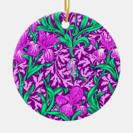 William Morris Iriss, Amethyst Paars Keramisch Ornament (Voorkant)